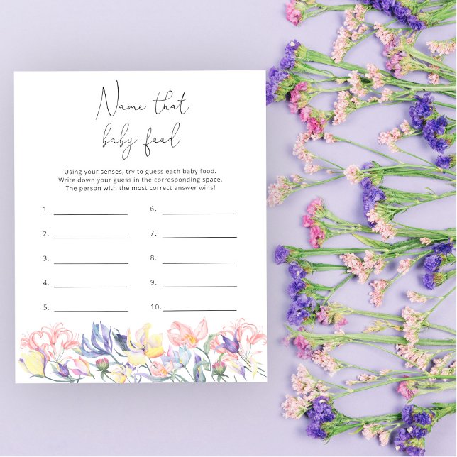 ワイルドフラワーの名前は、ベビー食品シャワーゲーム (クリエイターアップロード済み)
