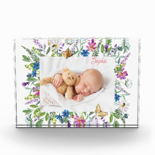 ワイルドフラワーの境界の写真 フォトブロック (正面)