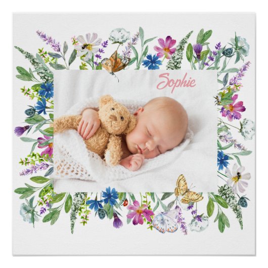 ワイルドフラワーの境界写真 ポスター (正面)