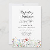 ワイルドフラワーの境界線 ウェディング招待状 招待状 (正面)