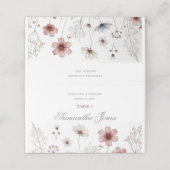 ワイルドフラワーの夏のミニマリストの座席表 プレイスカード (外部開封)