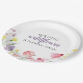 ワイルドフラワーの女の子の誕生日パーティー ペーパープレート (アングル)