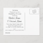 ワイルドフラワーの好意アイディア、ウェディングシャワーテーマ インビテーションポストカード (裏面)