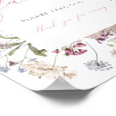 ワイルドフラワーの好意サインフローラベビーシャワー結婚ズ ポスター (角)