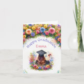 ワイルドフラワーの幸せな卒業女 カード (正面)