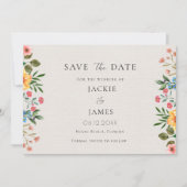 ワイルドフラワーの庭での花の結婚式 セーブザデート (正面)