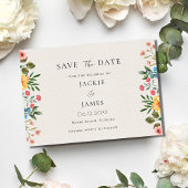 ワイルドフラワーの庭での花の結婚式 セーブザデート