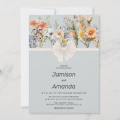 ワイルドフラワーの庭園 ボタニカル フラワーの結婚式 招待状 (正面)