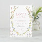 ワイルドフラワーの愛が咲く ブライズシャワーのご案内 招待状 (スタンド正面)