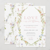 ワイルドフラワーの愛が咲く ブライズシャワーのご案内 招待状 (正面/裏面)