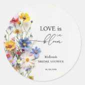 ワイルドフラワーの愛が咲く ブライダルシャワー ラウンドシール (正面)