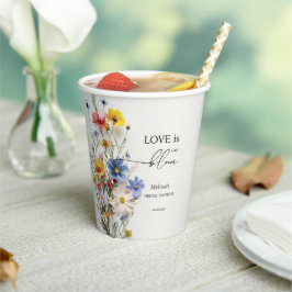 ワイルドフラワーの愛が咲く ブライダルシャワー 紙コップ