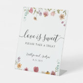 ワイルドフラワーの愛は甘いトリートサインをお願い 台座サイン (正面)