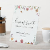 ワイルドフラワーの愛は甘いトリートサインをお願い 台座サイン (インサイチュ)