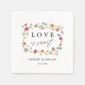 ワイルドフラワーの愛は甘結婚いナプキン スタンダードカクテルナプキン (正面)