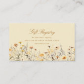 ワイルドフラワーの愛は開花ブライダルシャワーレジストリ エンクロージャーカード (正面)