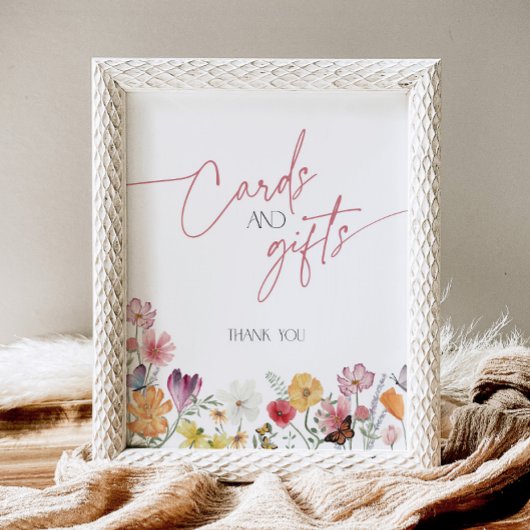 ワイルドフラワーの愛開花蝶のカードとギフト 台座サイン