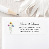 ワイルドフラワーの新しいアドレス差出人住所ラベル ラベル (インサイチュ)