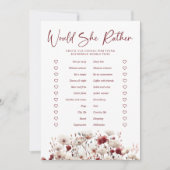 ワイルドフラワーの方がブライダルシャワー 招待状 (正面)