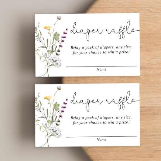 ワイルドフラワーの春のベビーシャワーディーパーレッフルカード エンクロージャーカード