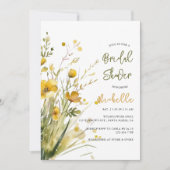 ワイルドフラワーの春の夏の秋の結婚式前祝い 招待状 (正面)