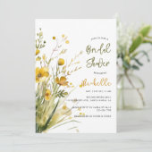 ワイルドフラワーの春の夏の秋の結婚式前祝い 招待状 (スタンド正面)