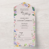 ワイルドフラワーの春の結婚式をすべて1つにする オールインワン招待状 (内側)