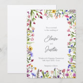 ワイルドフラワーの春の結婚式 招待状 (正面/裏面)