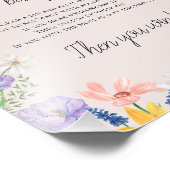 ワイルドフラワーの春赤ちゃんシャワー言わないベビーゲーム フォトプリント (角)