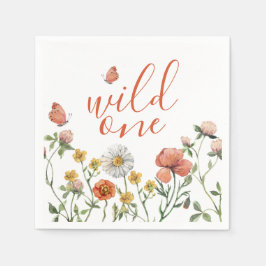 ワイルドフラワーの最初の誕生日パーティー スタンダードカクテルナプキン
