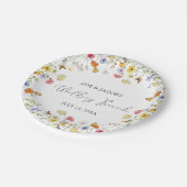 ワイルドフラワーの植物結婚の朝のブランチ ペーパープレート (アングル)