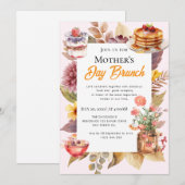 ワイルドフラワーの母の日のブランチ招待状 招待状 (正面/裏面)