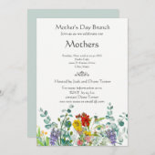 ワイルドフラワーの母の日の朝食 休日の招待状 招待状 (正面/裏面)