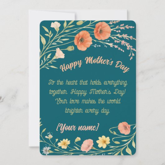 ワイルドフラワーの母の日カード 母へのギフト シーズンカード (正面)