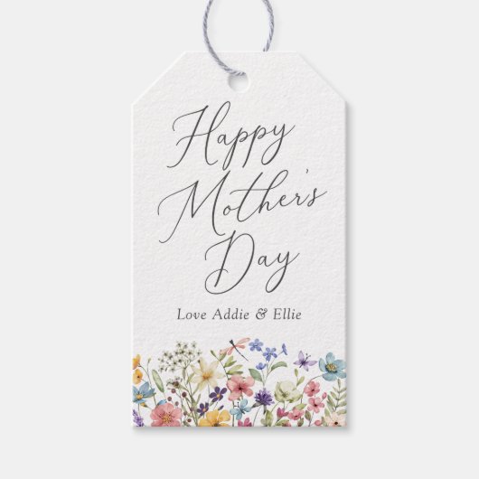 ワイルドフラワーの母カラフルの日 ギフトタグ (正面)