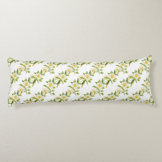 ワイルドフラワーの水彩アートパターン長い体枕 ボディピロー (裏面)