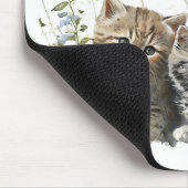 ワイルドフラワーの水彩子猫たち マウスパッド (コーナー)