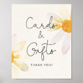 ワイルドフラワーの水彩画の花のカードやギフト ポスター (正面)