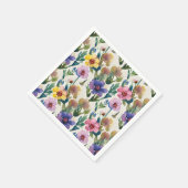 ワイルドフラワーの水結婚色のナプキン スタンダードカクテルナプキン (角)