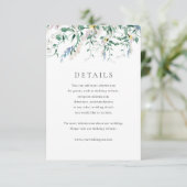 ワイルドフラワーの水結婚色の詳細カード 招待状 (スタンド正面)