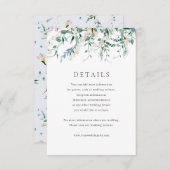 ワイルドフラワーの水結婚色の詳細カード 招待状 (正面/裏面)