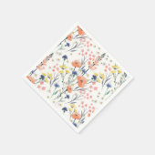 ワイルドフラワーの水色のフローラの赤ちゃんシャワー スタンダードカクテルナプキン (角)