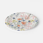 ワイルドフラワーの水色のフローラの赤ちゃんシャワー ペーパープレート (アングル)