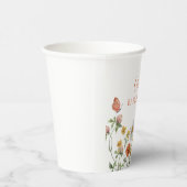 ワイルドフラワーの水色のフローラの赤ちゃんシャワー 紙コップ (右)