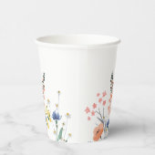 ワイルドフラワーの水色のフローラベビーシャワー紙カップ 紙コップ (右)