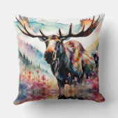 ワイルドフラワーの水色のムース クッション (裏面)