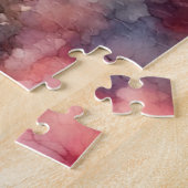 ワイルドフラワーの水色のムース ジグソーパズル (側面)