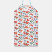 ワイルドフラワーの水色の甘い赤と青 ギフトタグ (裏面)