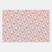 ワイルドフラワーの水色の甘い赤と青 ラッピングペーパーシート (正面)