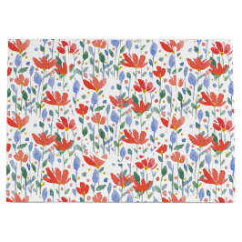 ワイルドフラワーの水色の甘い赤と青 ラージペーパーバッグ